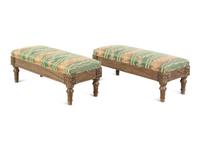A Pair of Upholstered Foot Stools