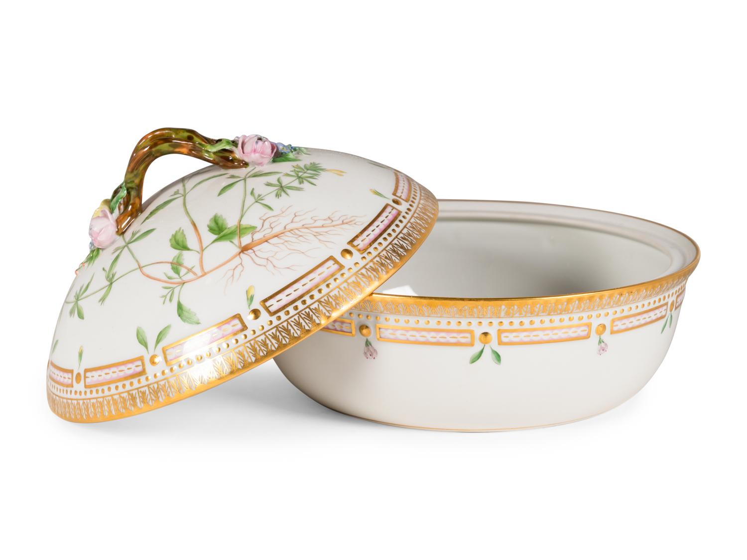 A Royal Copenhagen Flora Danica Porcelain Covered Vegetable Dish