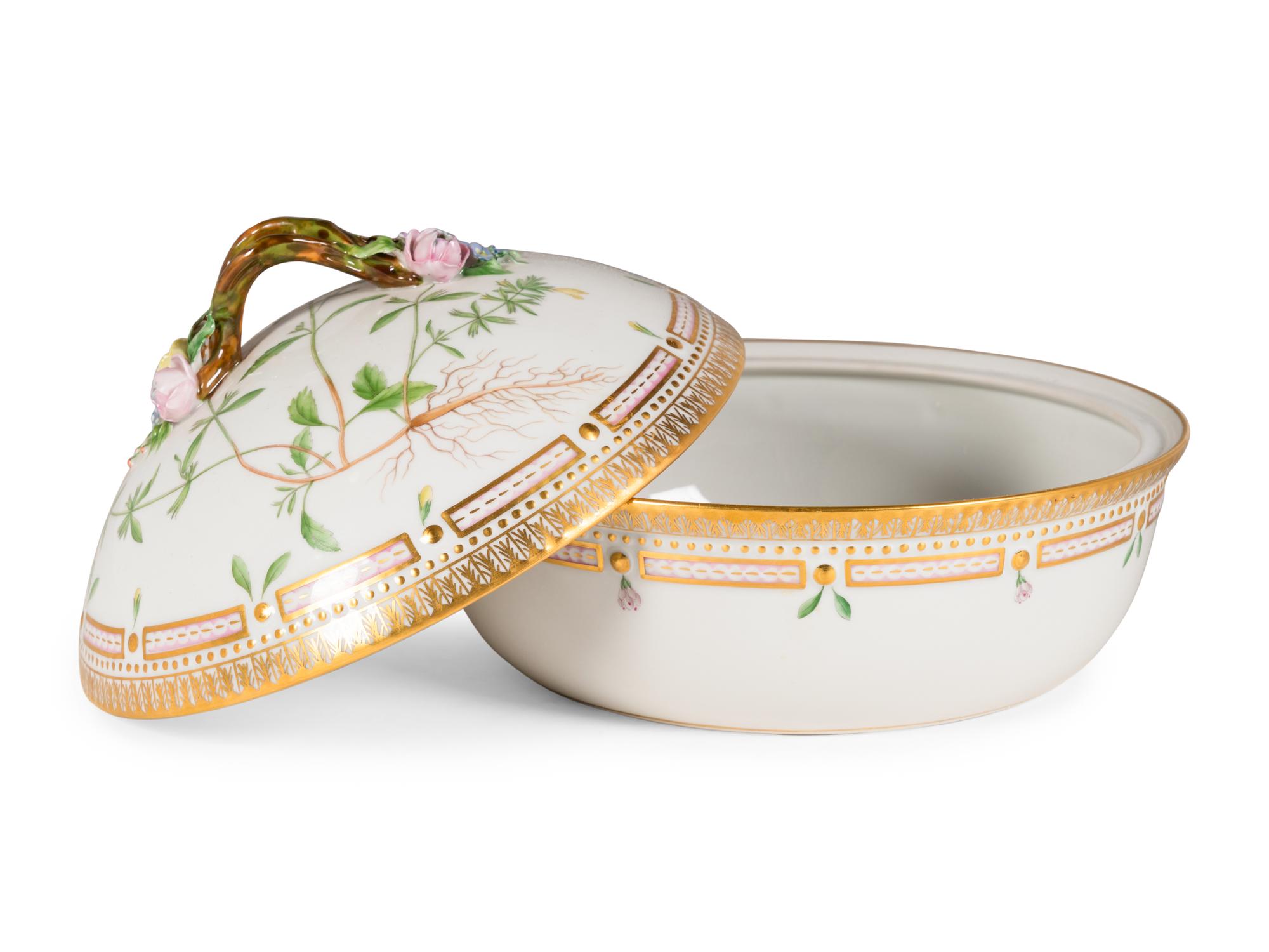 A Royal Copenhagen Flora Danica Porcelain Covered Vegetable Dish