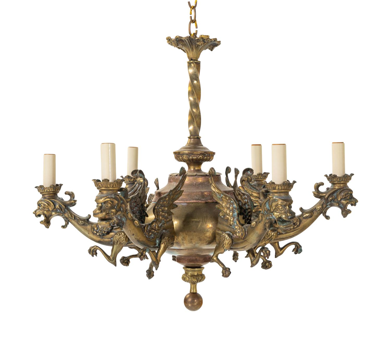 A Victorian Gilt Bronze Chandelier