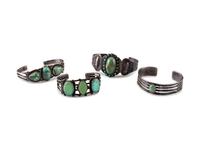 Navajo Silver and Turquoise Cuff Bracelets