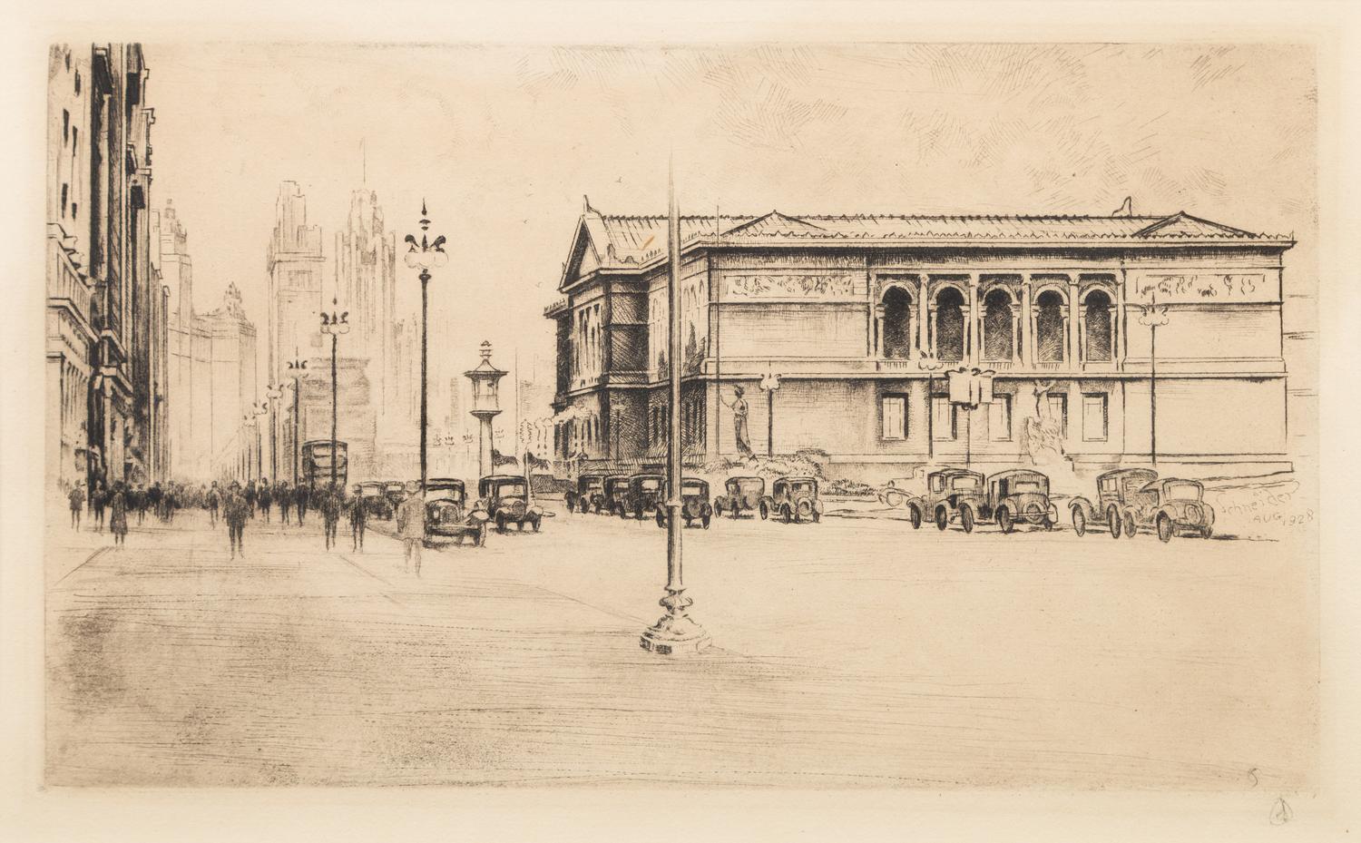 [ARCHITECTURE]. A group of 11 drypoint etchings by James Swann, Leon Pescheret, Chester S. Danforth and others.