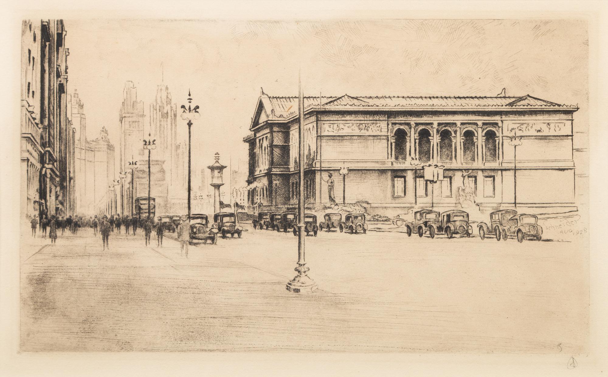 [ARCHITECTURE]. A group of 11 drypoint etchings by James Swann, Leon Pescheret, Chester S. Danforth and others.