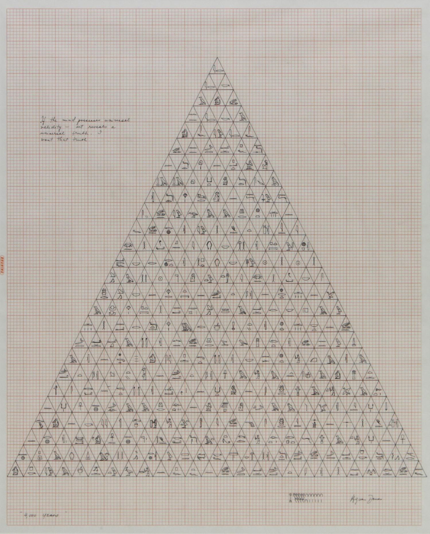 Agnes Denes, (Hungarian/American, b. 1938), The Pyramid Series: 4000 Years, 1975