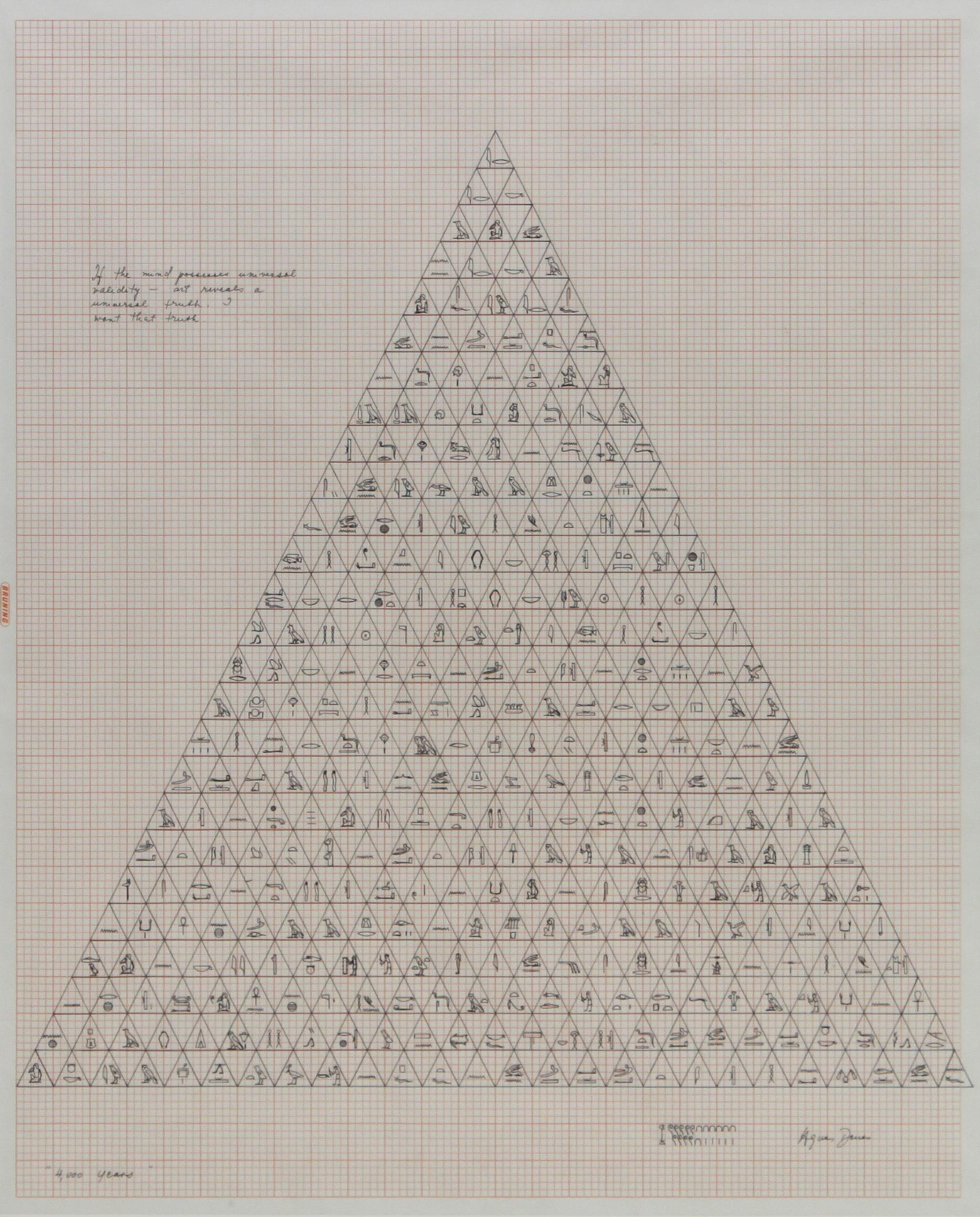 Agnes Denes, (Hungarian/American, b. 1938), The Pyramid Series: 4000 Years, 1975