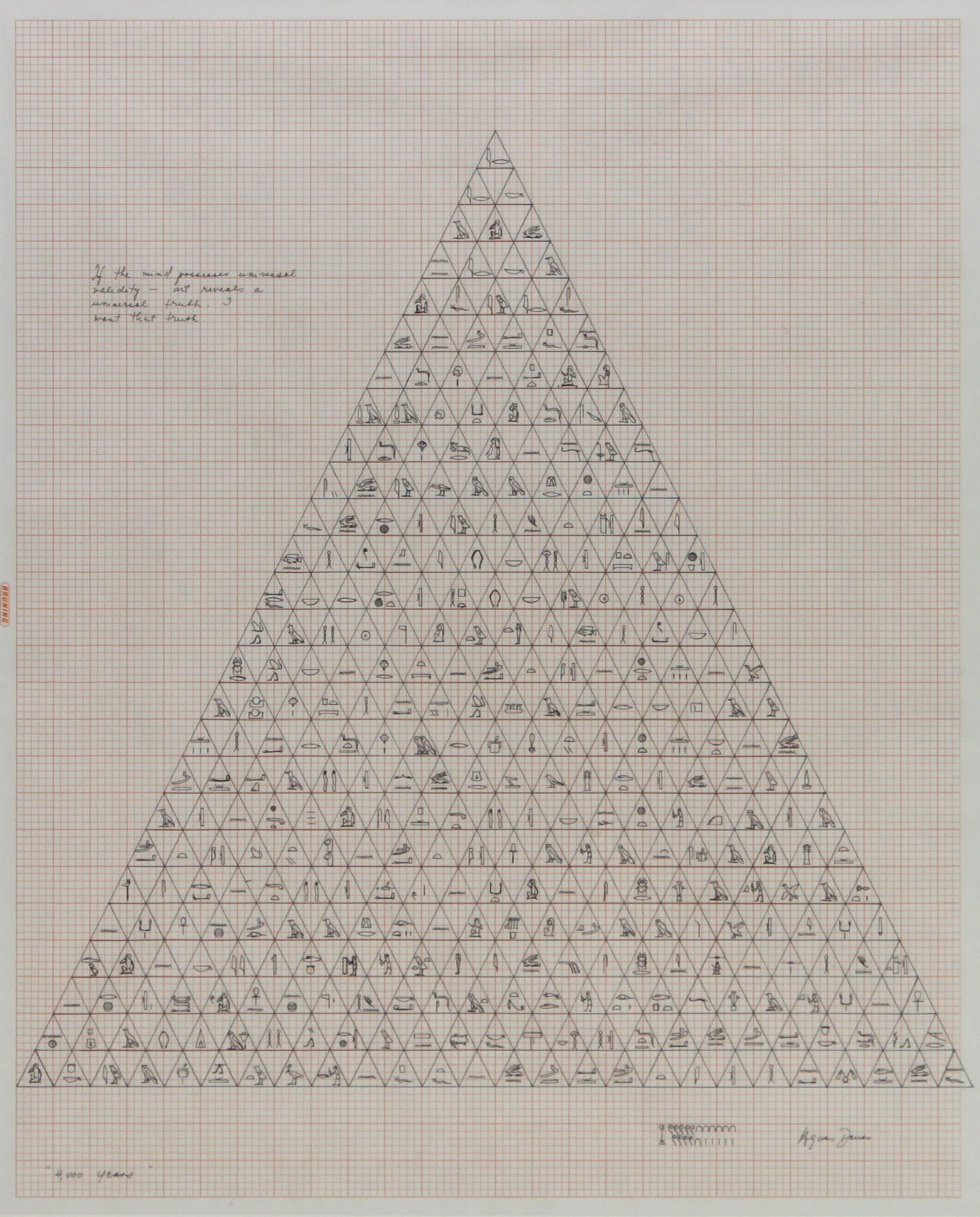 Agnes Denes, (Hungarian/American, b. 1938), The Pyramid Series: 4000 Years, 1975