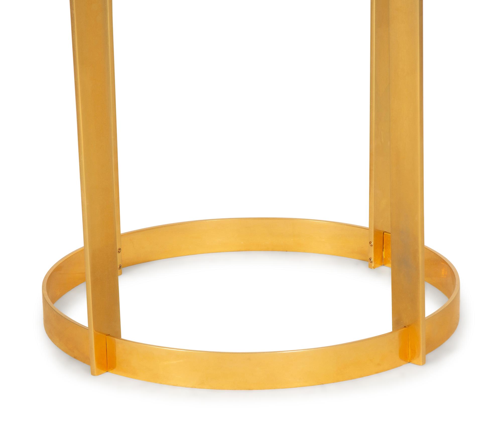 A Contemporary Bronze and Glass Breakfast Table