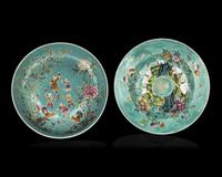 Three Chinese Famille Rose Porcelain Plates