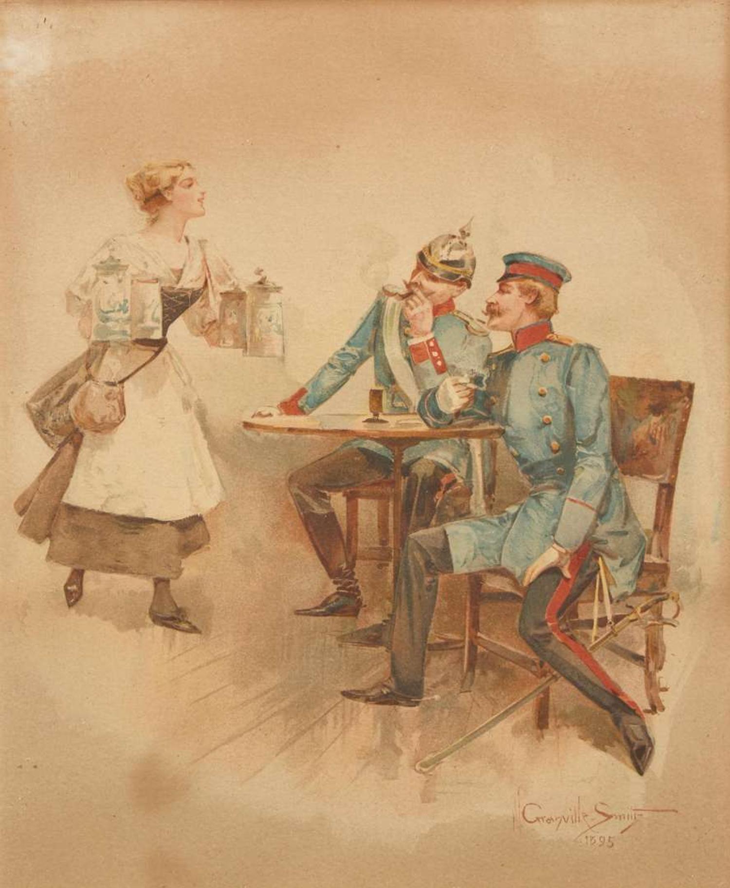 Walter Granville-Smith (American, 1870–1938) - A Soldier and his Sweetie ; together with Serving the Soldiers (A Pair)