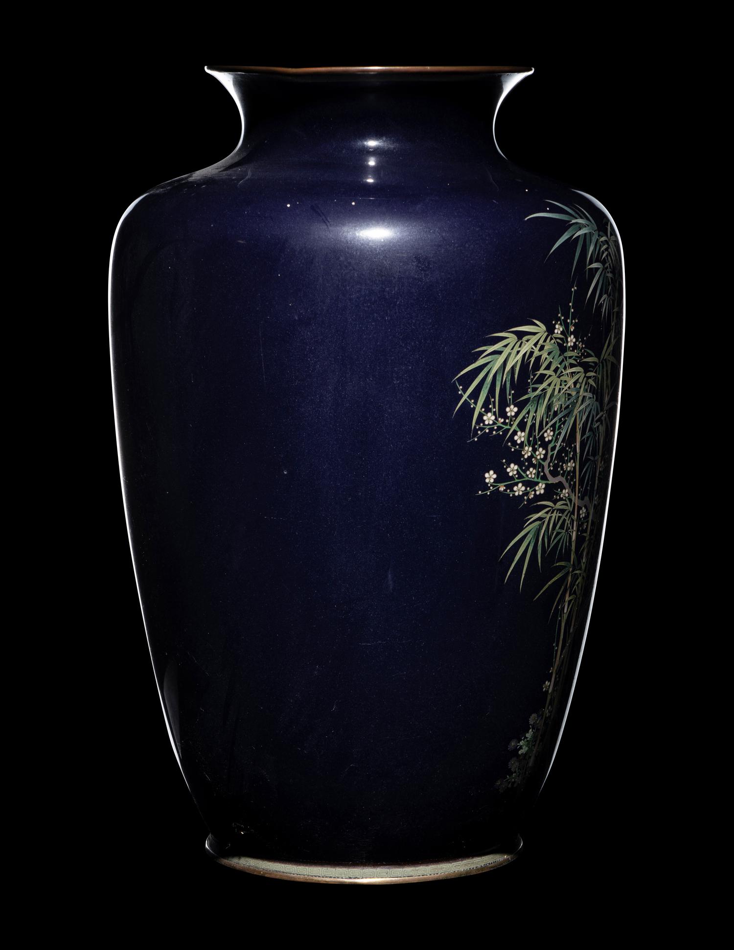 Three Japanese Cloisonne Enamel Articles