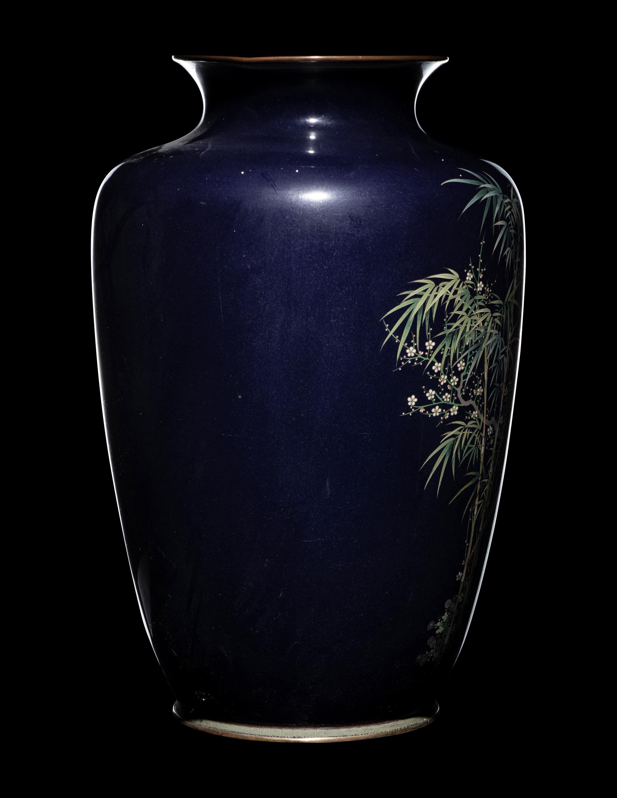 Three Japanese Cloisonne Enamel Articles