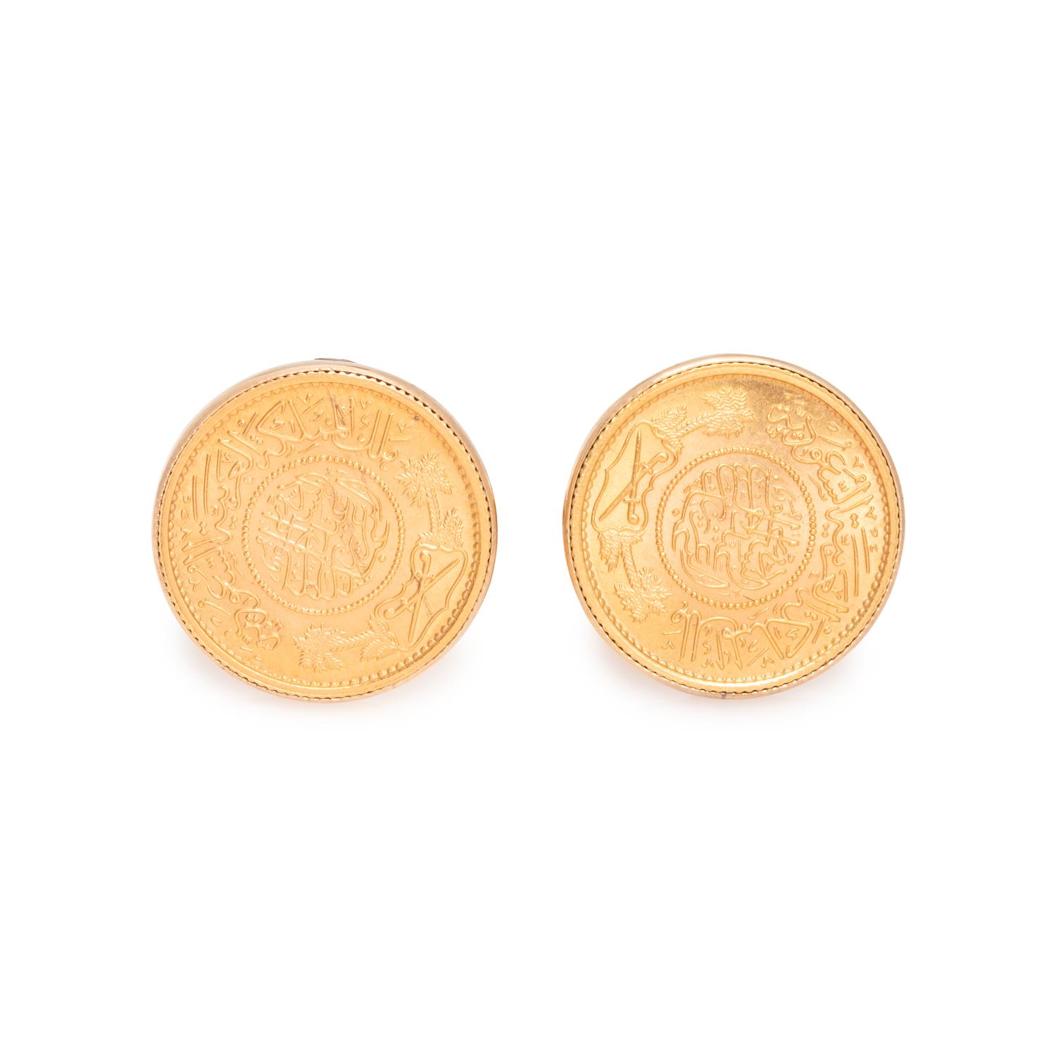 YELLOW GOLD COIN CUFFLINKS