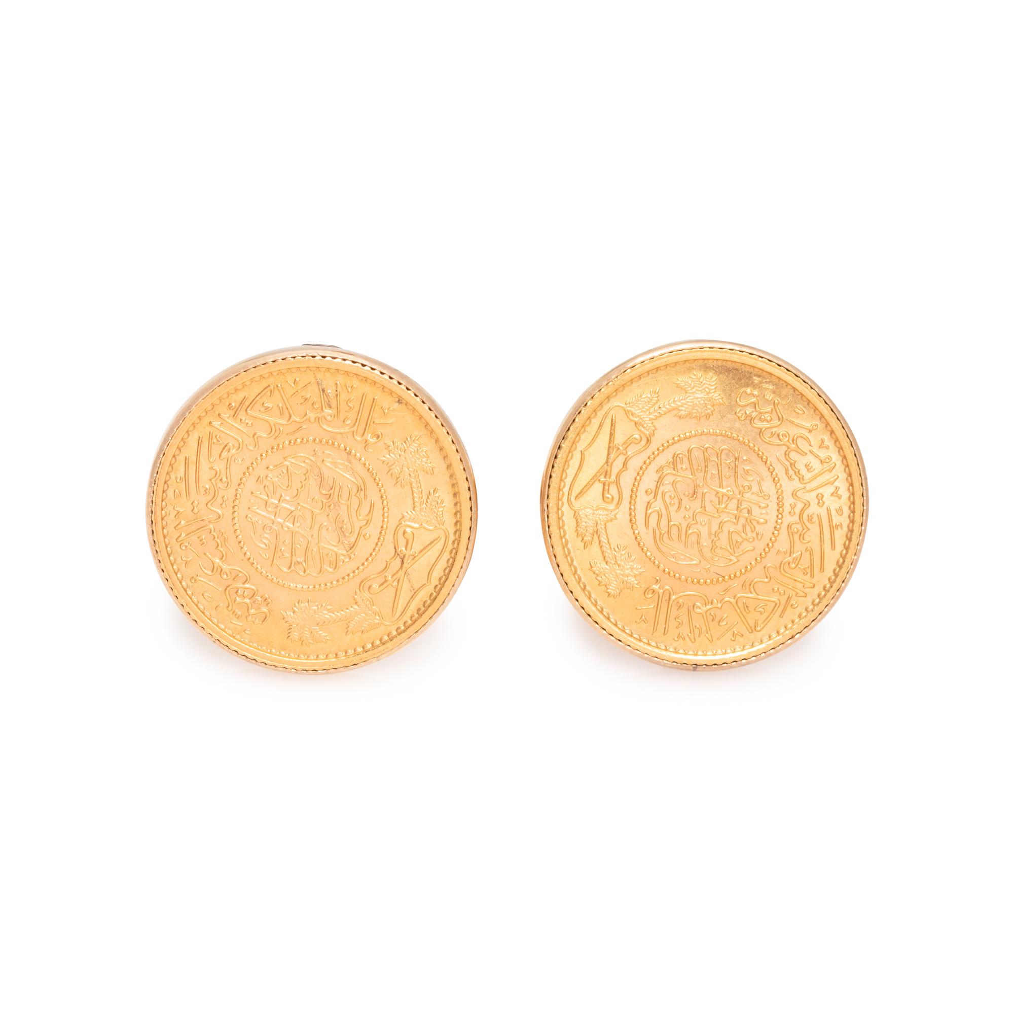 YELLOW GOLD COIN CUFFLINKS
