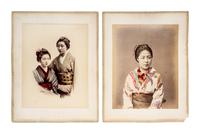 (ASIAN) Album of colorized photographic prints of late 19th-century Japan