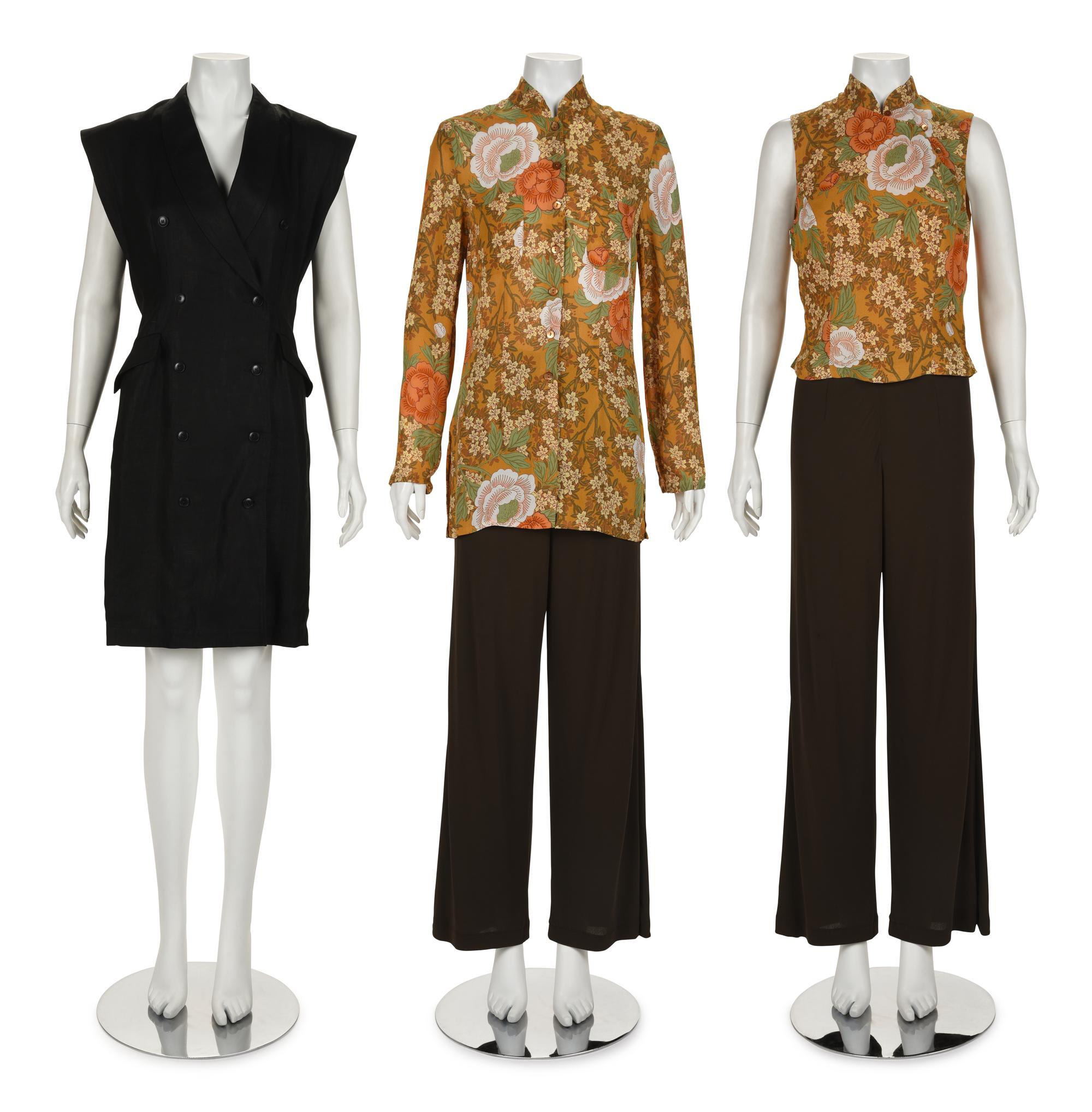 Eight Kenzo Items: One Dress, One Four-Piece Ensemble, One Two-Piece Jacket Ensemble, and One Vest