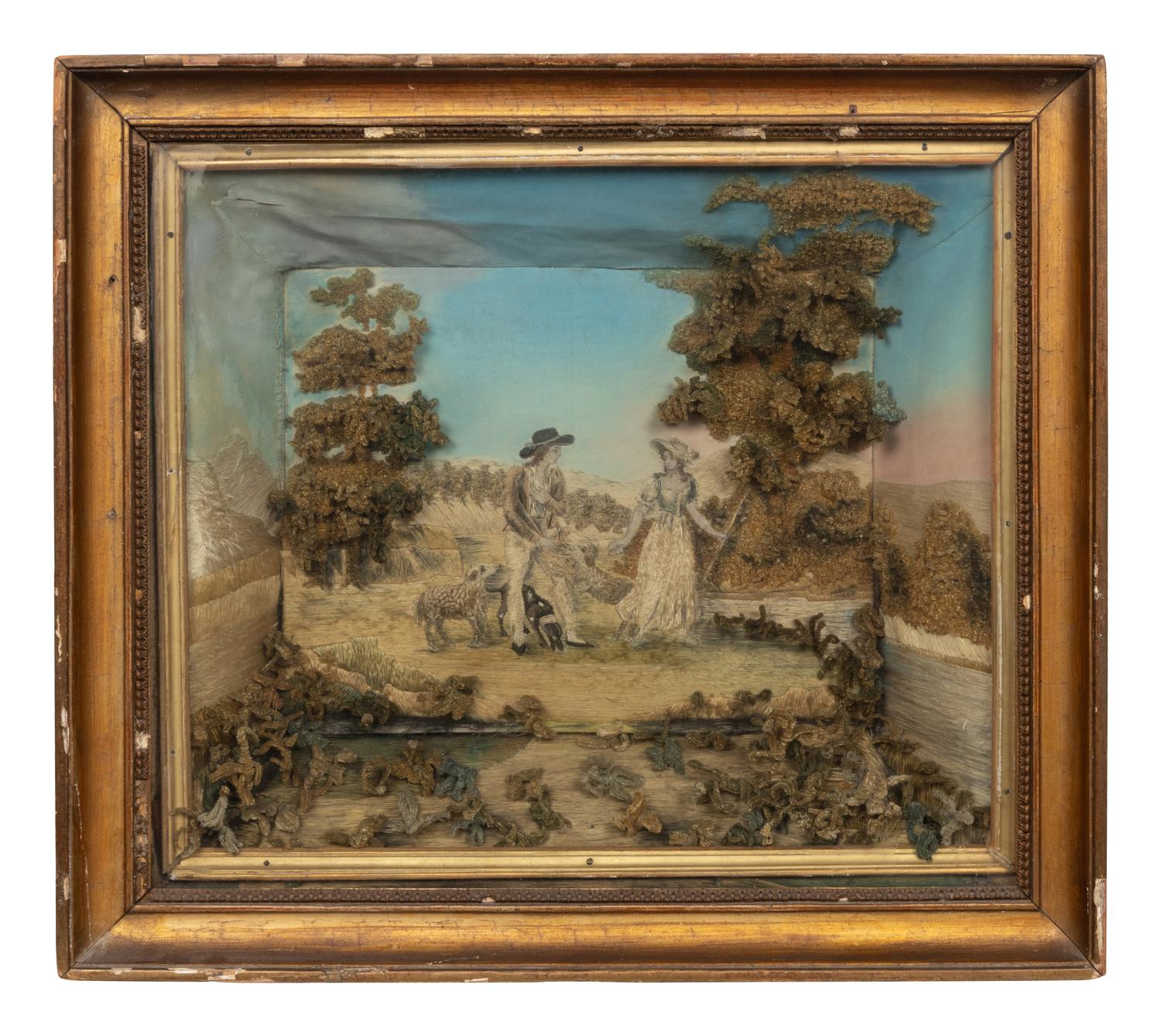 A Diorama Depicting a Couple in an Outdoor Setting (18th/19th Century)