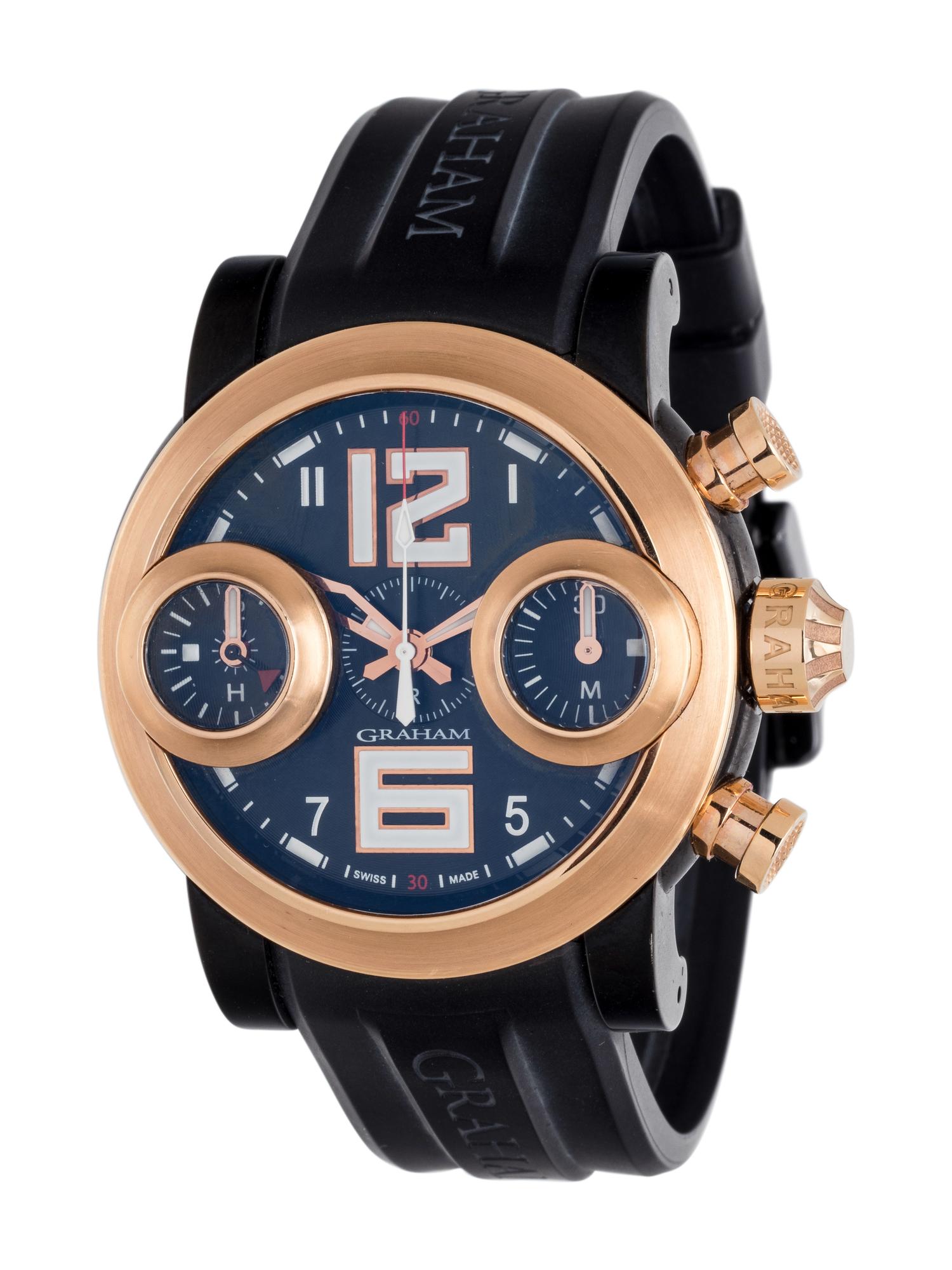 GRAHAM, 18K PINK GOLD AND BLACKENED STEEL LIMITED EDITION 'SWORDFISH' CHRONOGRAPH WRISTWATCH