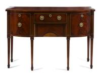 An American Federal Style Inlaid Mahogany Sideboard, Height 36 x width 54 x depth 21 1/2 inches.
