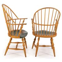 A Pair of Chromium Yellow Windsor Chairs by David T. Smith