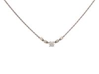 A 14 Karat White Gold and Diamond Necklace,