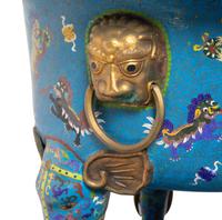 A Large Chinese Cloisonné Enamel Tripod Censer