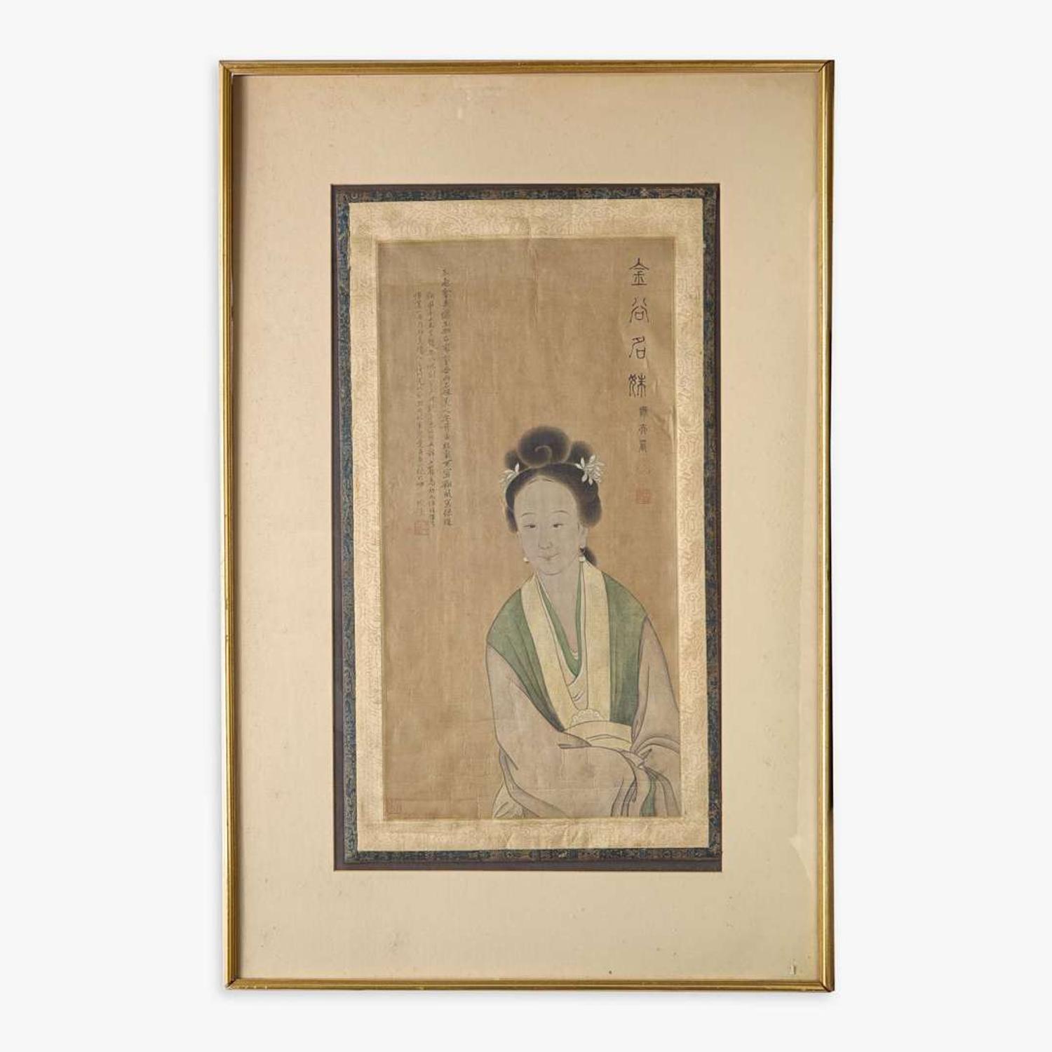 Attributed to Fang Wanyi方婉仪（款） 美人图 (Chinese b.1732-d.1779)