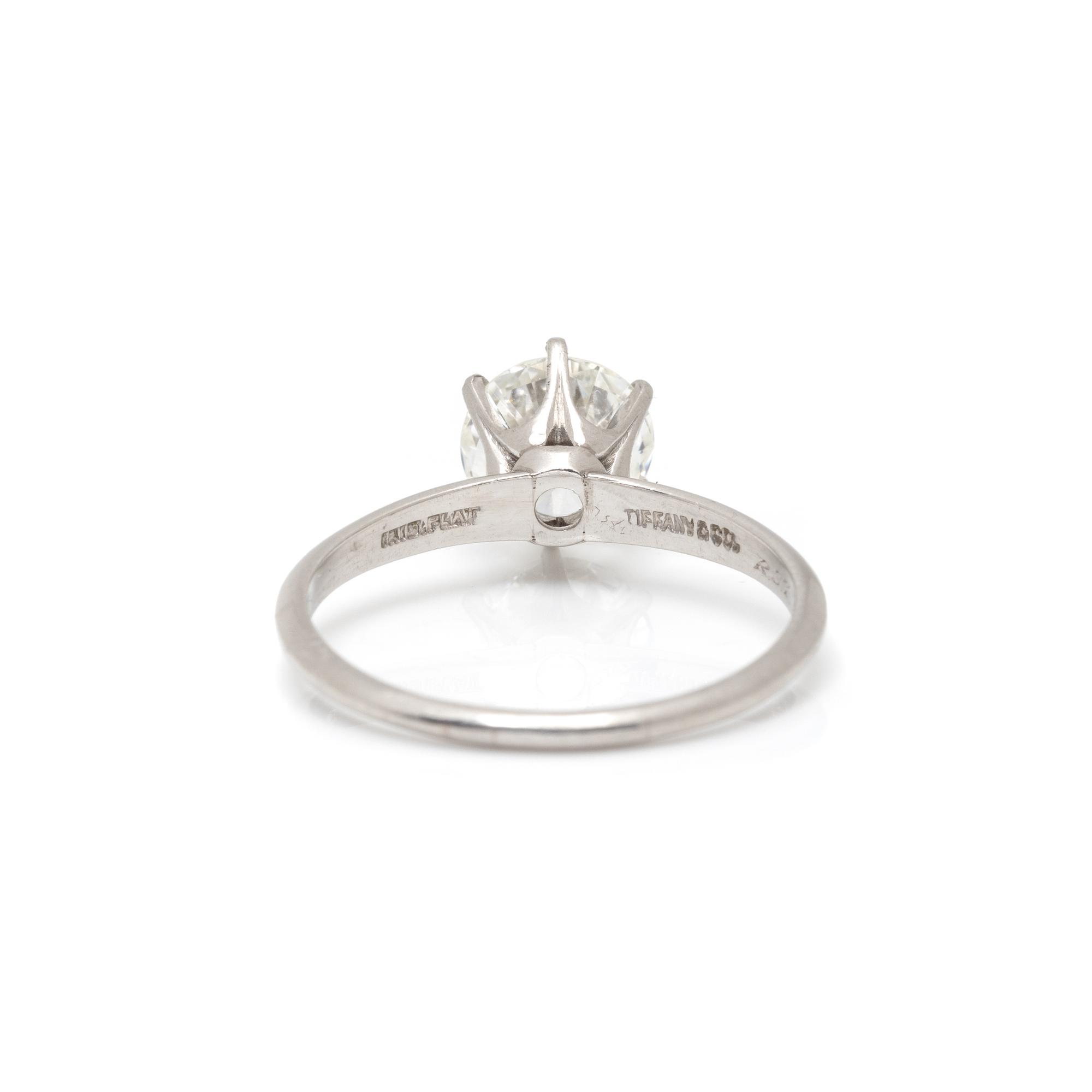 TIFFANY & CO., DIAMOND AND PLATINUM RING