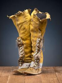 Comanche Beaded Hide Boot Moccasins