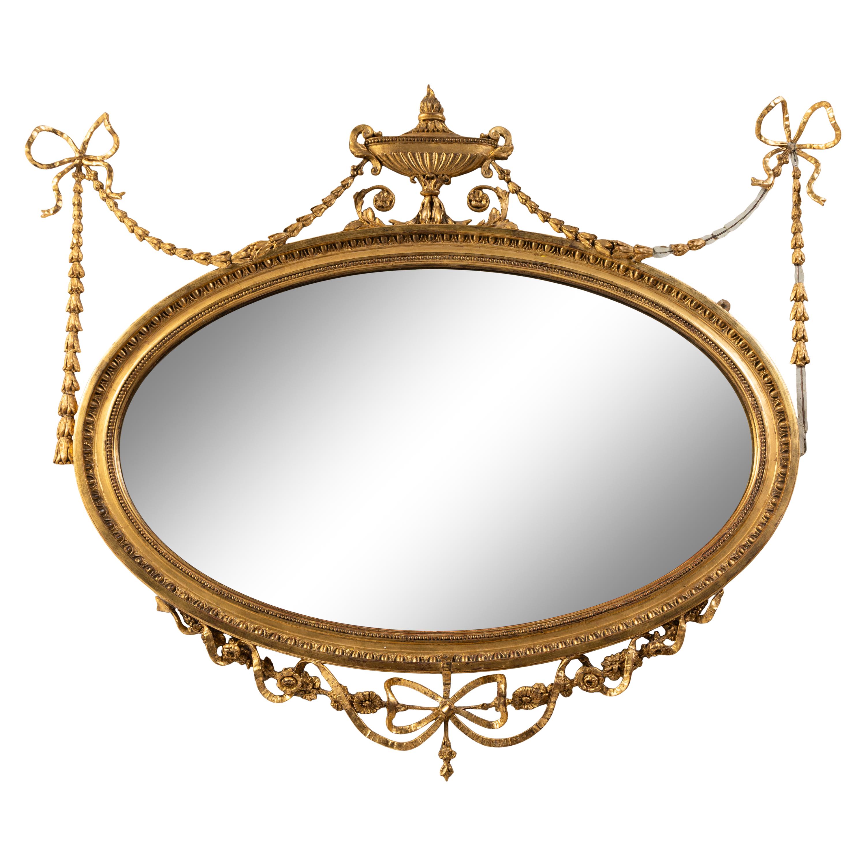 An Adam Style Giltwood Mirror