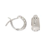 CHANEL, WHITE GOLD AND DIAMOND HUGGIE HOOP EARRINGS