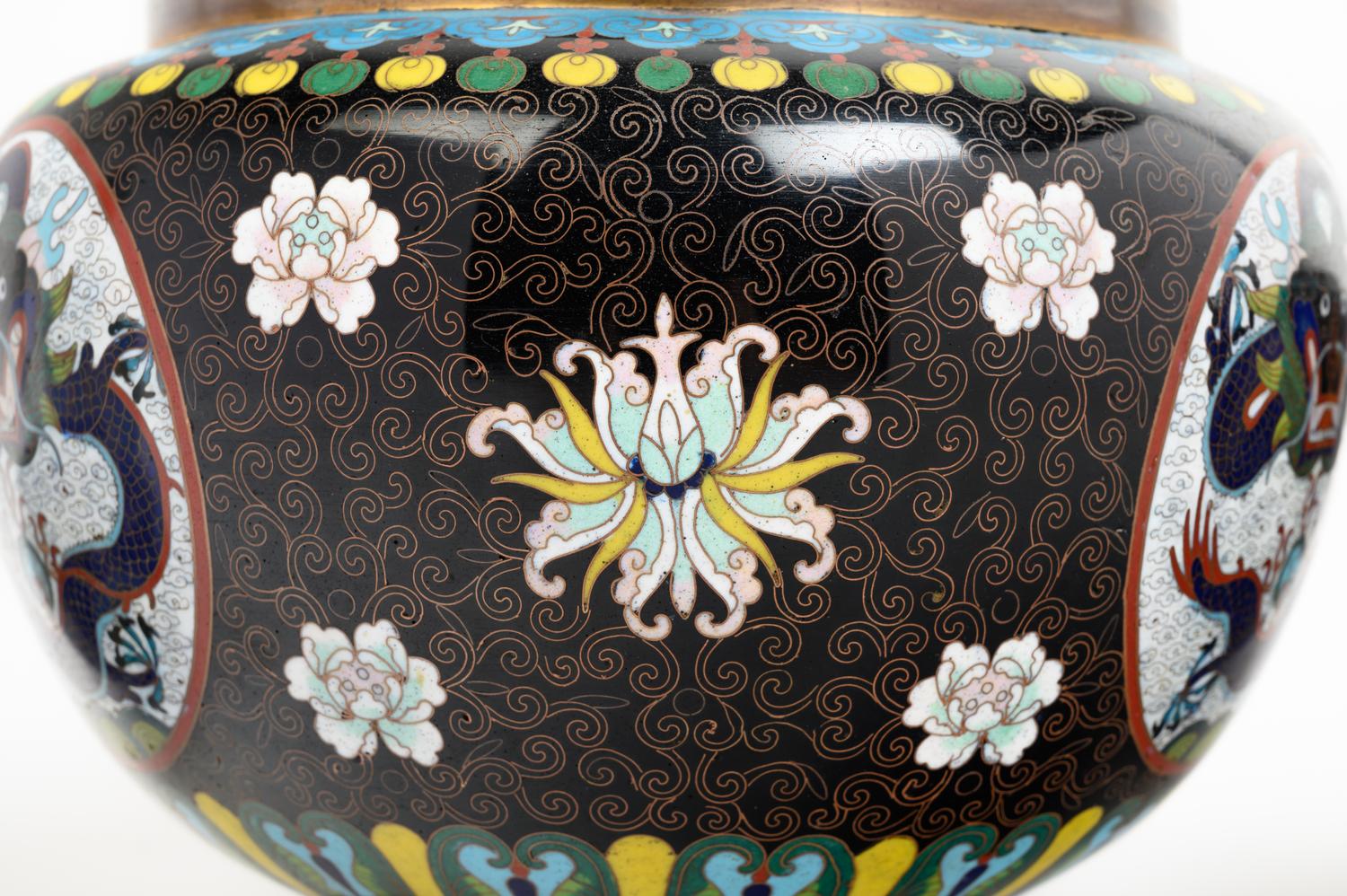 10 Chinese Cloisonné Enamel Vessels