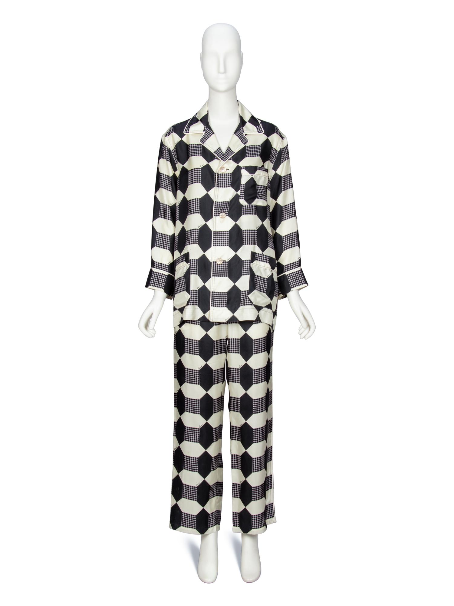 GUCCI, PRINTED SILK TWILL PAJAMA ENSEMBLE