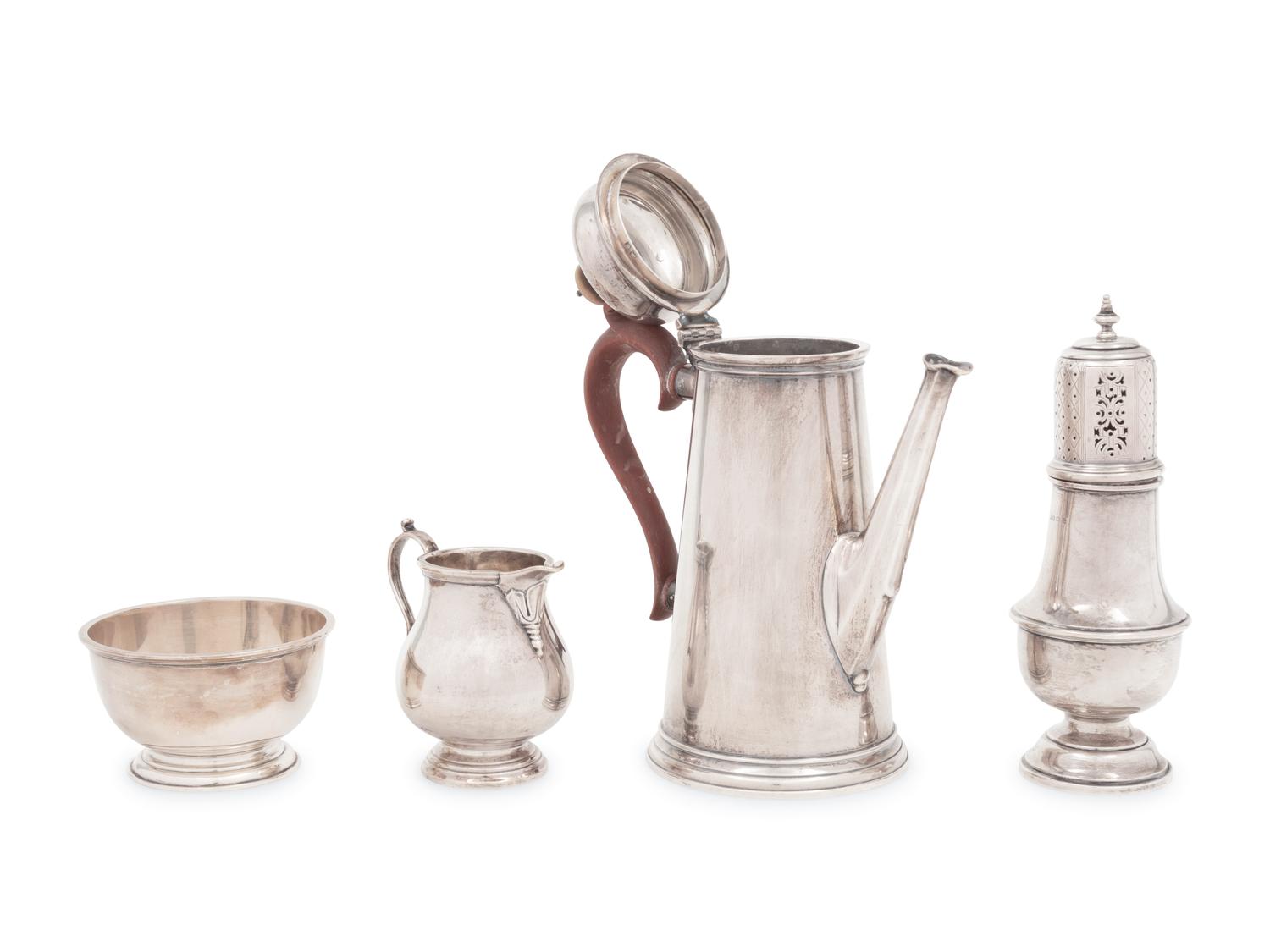 An English Silver Three-Piece Coffee Set
