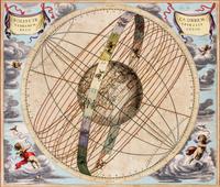 (ASTRONOMICAL CHART) CELLARIUS, ANDREAS. Planispharium Copernicanum [and] Soliscirca orbem terrarum. Amst, 1661.