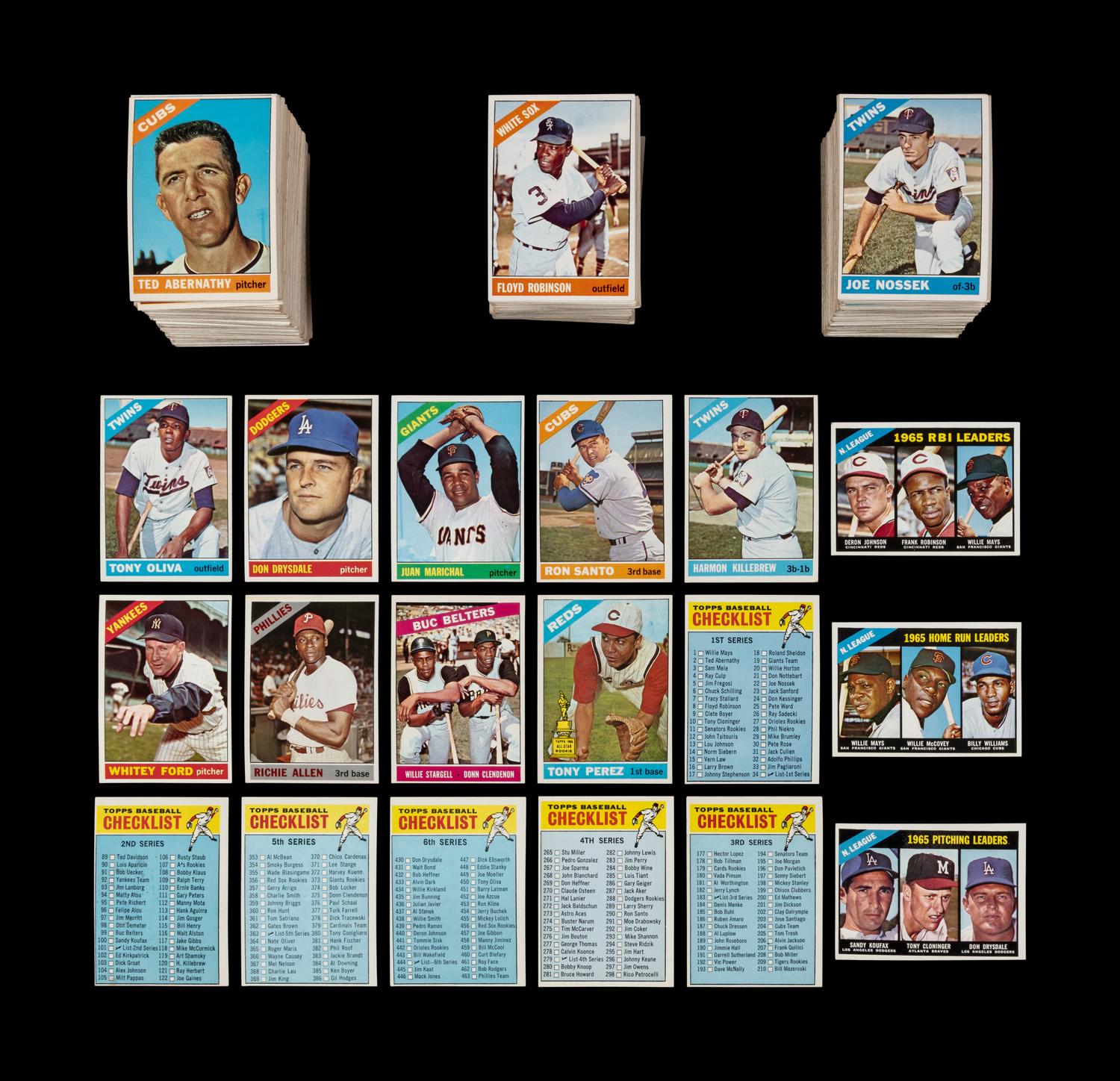 A Collection of Over 550 1966 Topps Baseball Cards Including Hall of Famers
