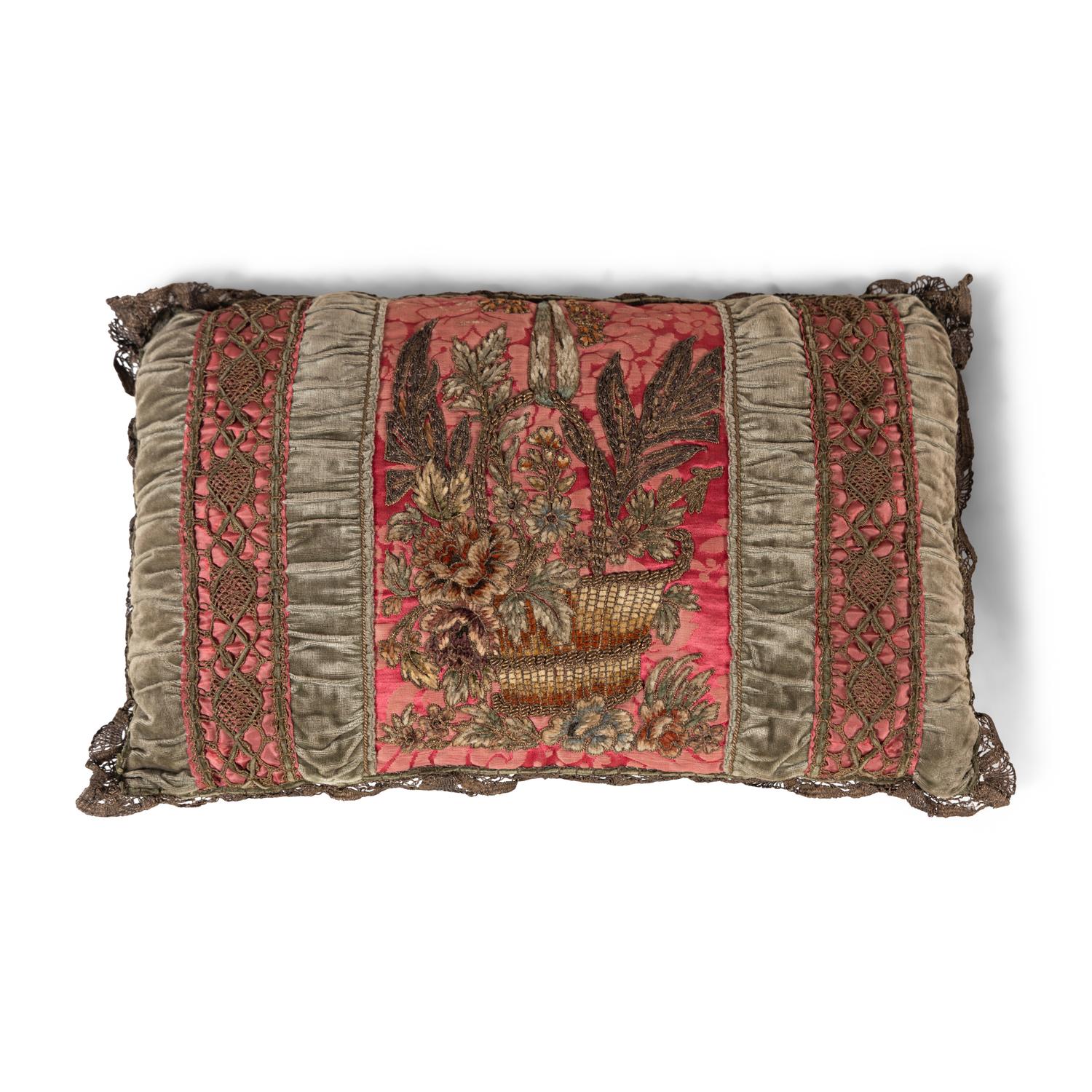 Two Continental Panels Worked as Cushions