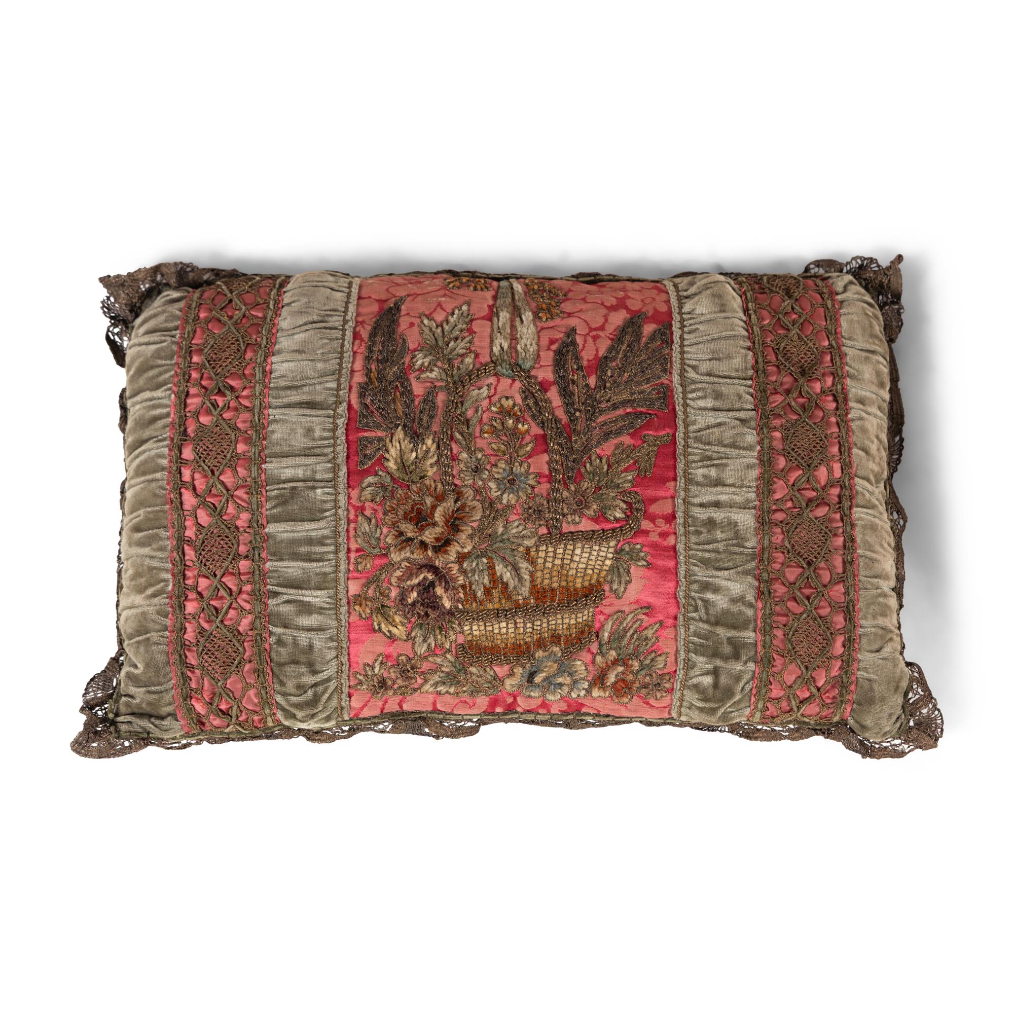 Two Continental Panels Worked as Cushions