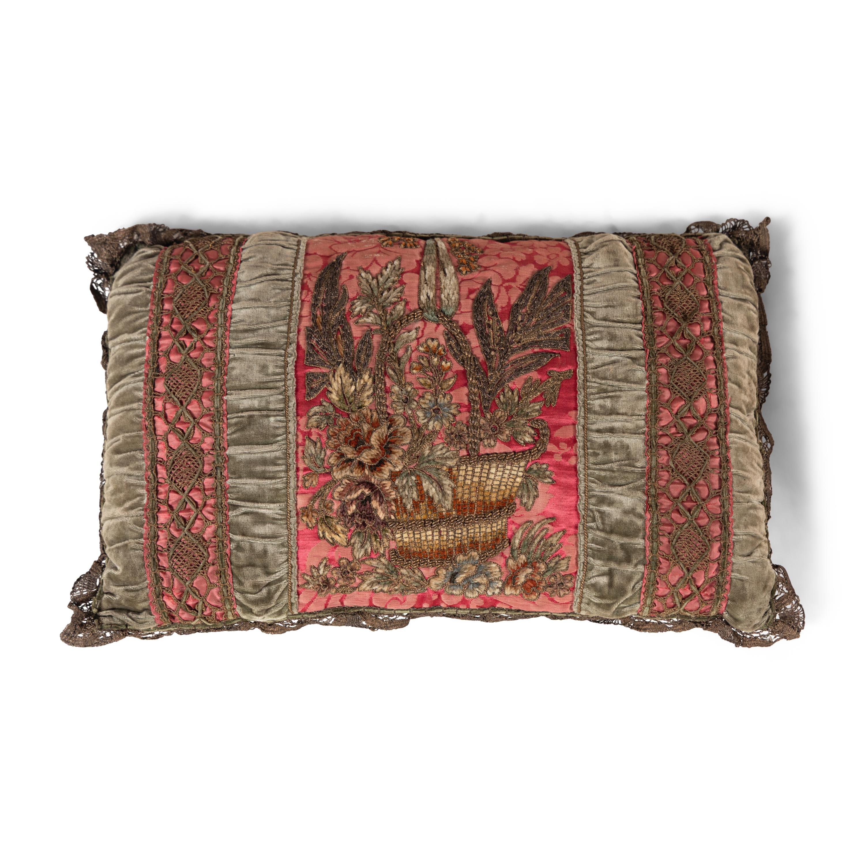 Two Continental Panels Worked as Cushions