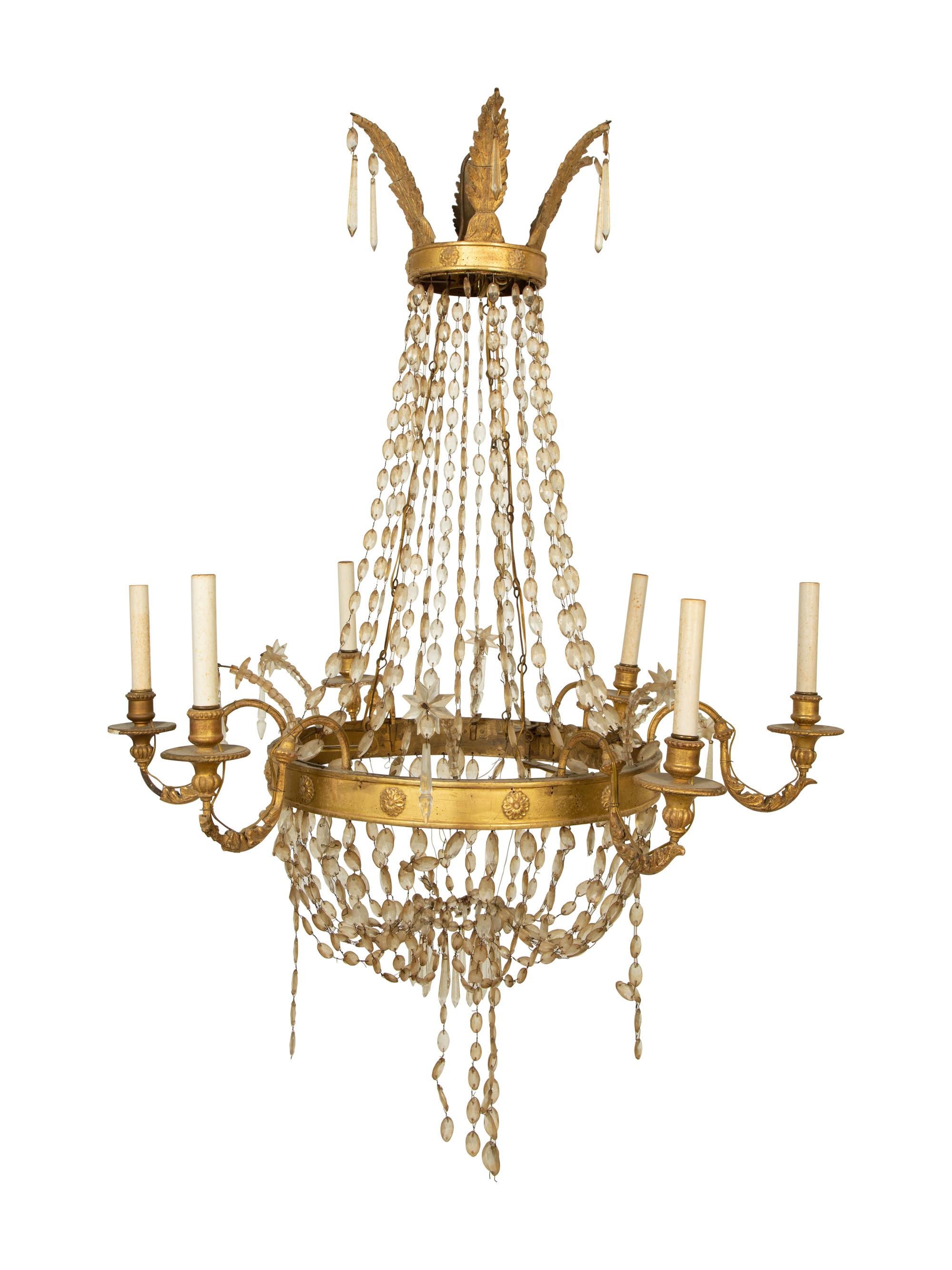 A Regency Style Giltwood Chandelier