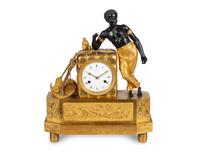 An Empire Gilt and Patinated Bronze 'Au Matelot' Mantel Clock
