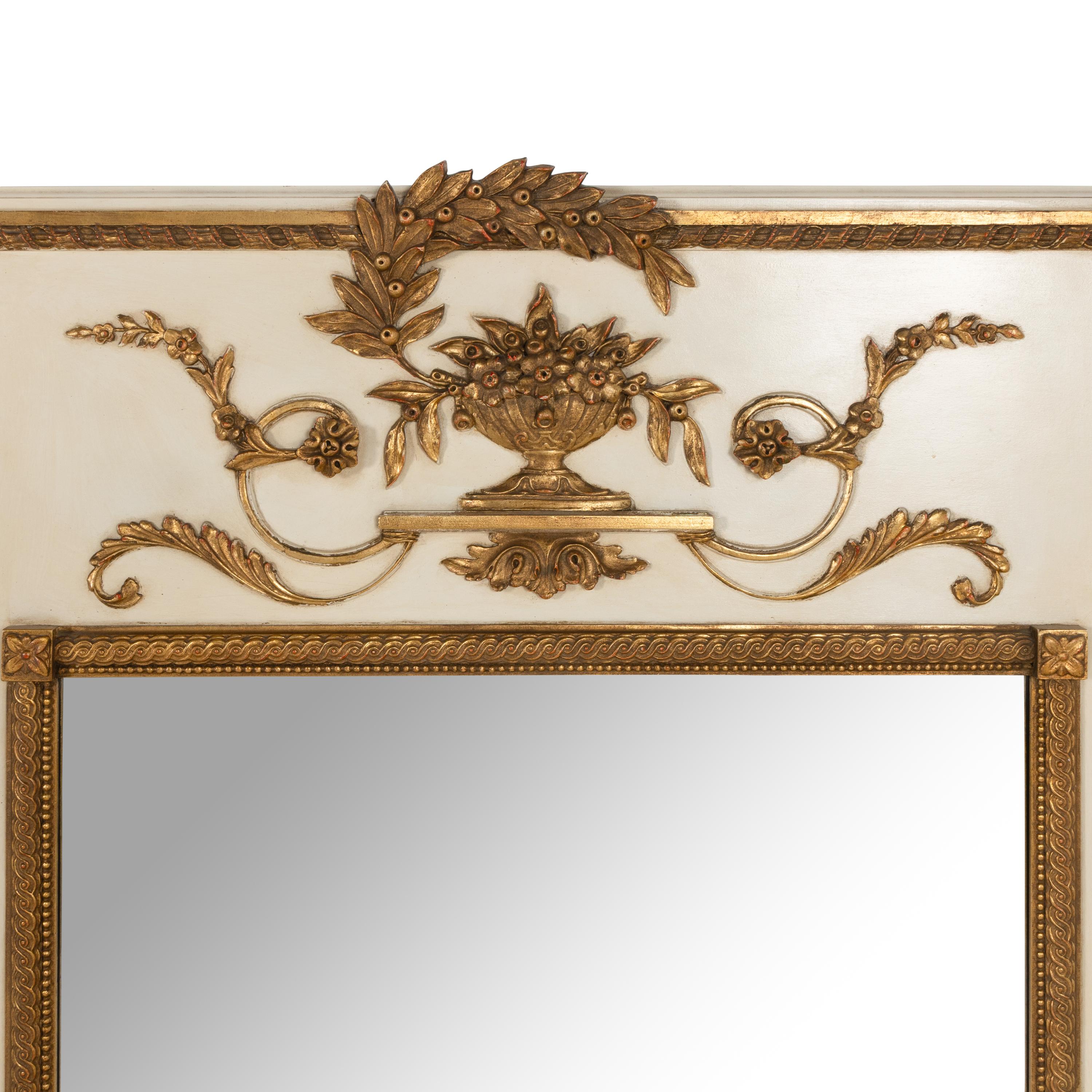 An Italian Style Cream-Painted and Parcel Gilt Mirror