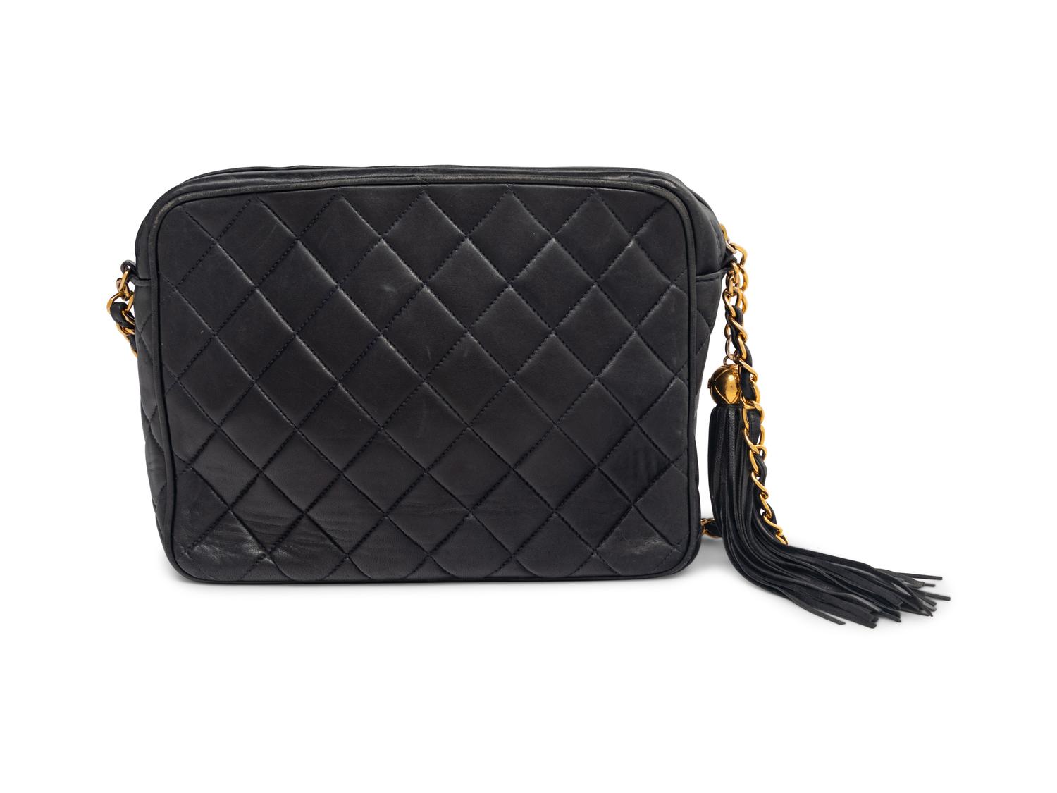 Chanel Flap Camera Bag in Quilted Navy Lambskin