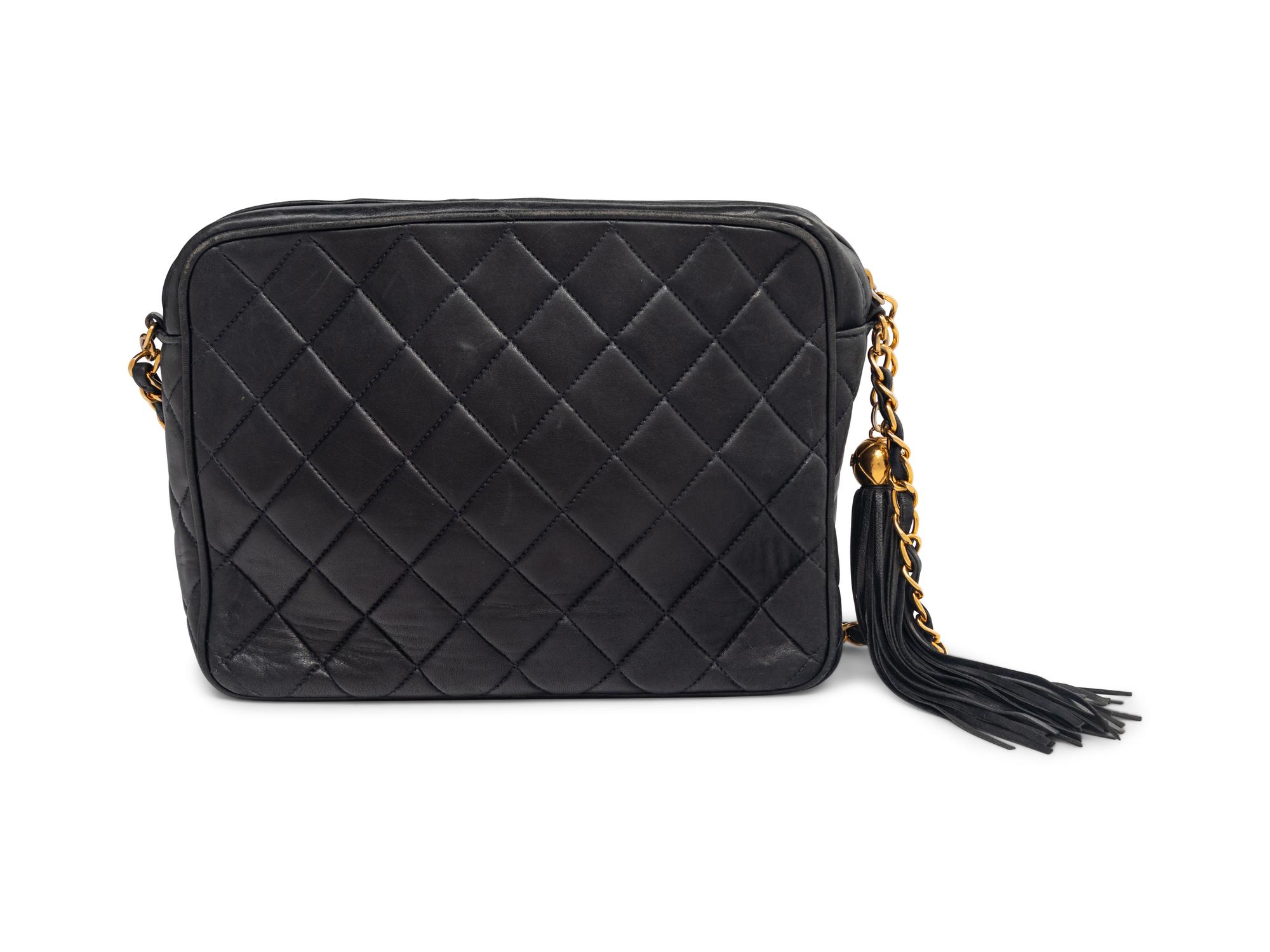 Chanel Flap Camera Bag in Quilted Navy Lambskin