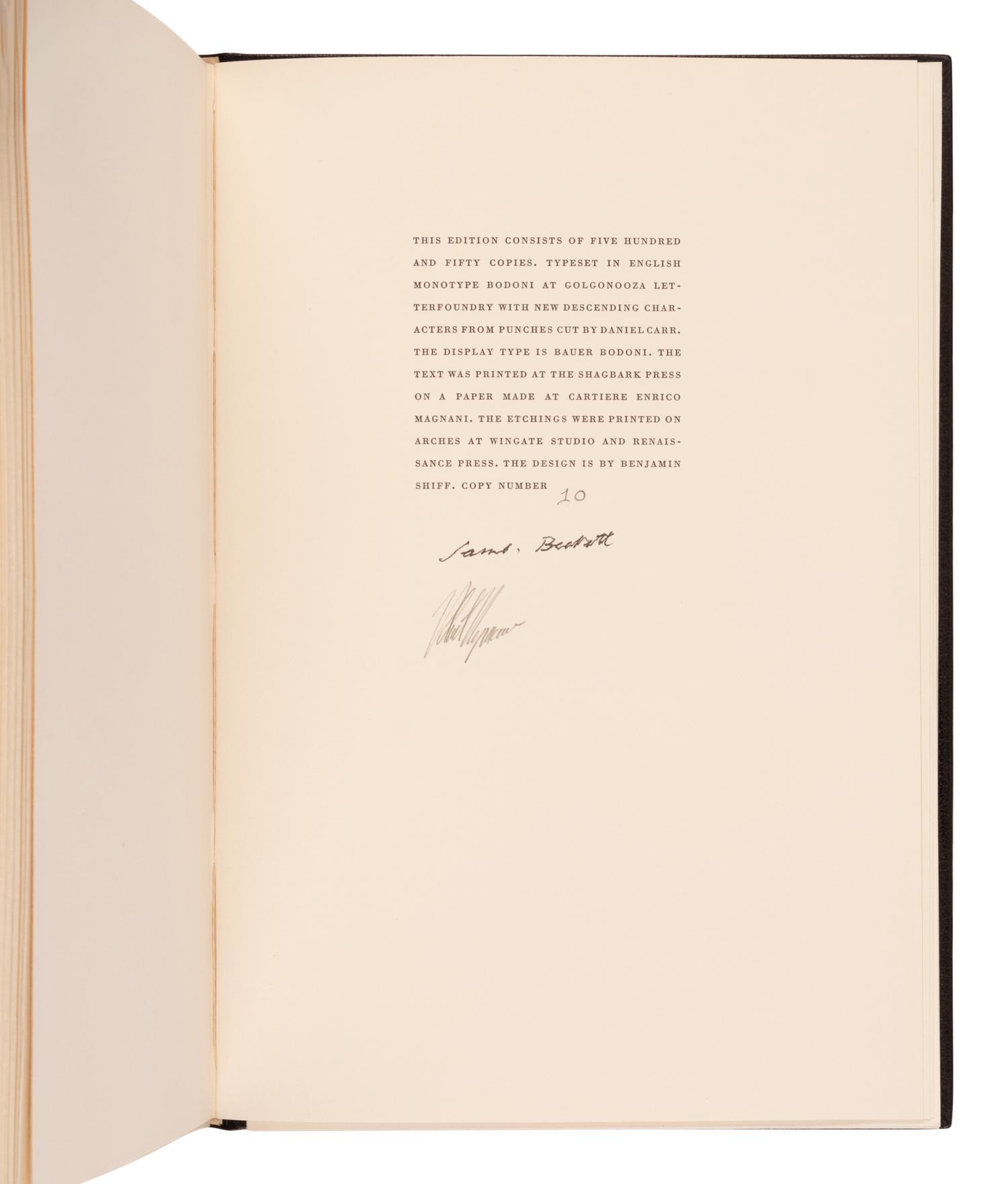 [LIMITED EDITIONS CLUB]. RYMAN, Robert (1930-2019), illustrator. -- BECKETT, Samuel (1906-1989). Nohow On. New York: The Limited Editions Club, 1989.