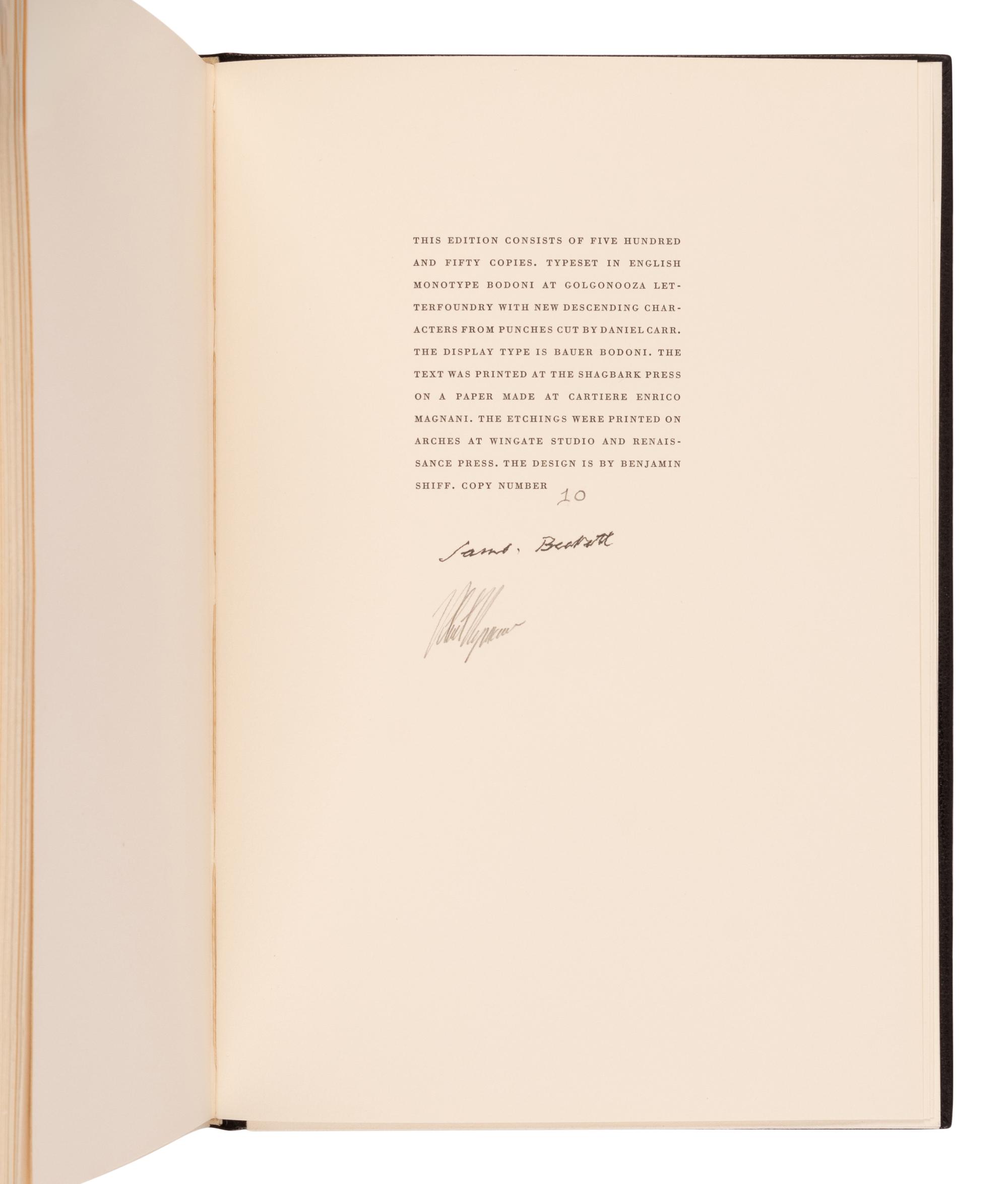 [LIMITED EDITIONS CLUB]. RYMAN, Robert (1930-2019), illustrator. -- BECKETT, Samuel (1906-1989). Nohow On. New York: The Limited Editions Club, 1989.