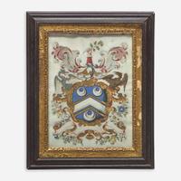 Two painted coats-of-arms: Holyoke and Tryppe families Samuel Blyth (1744-1795), Salem, MA, and other, late 18th century