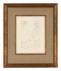 Femme assise au chapeau et femme debout drapée (from La Suite Vollard )