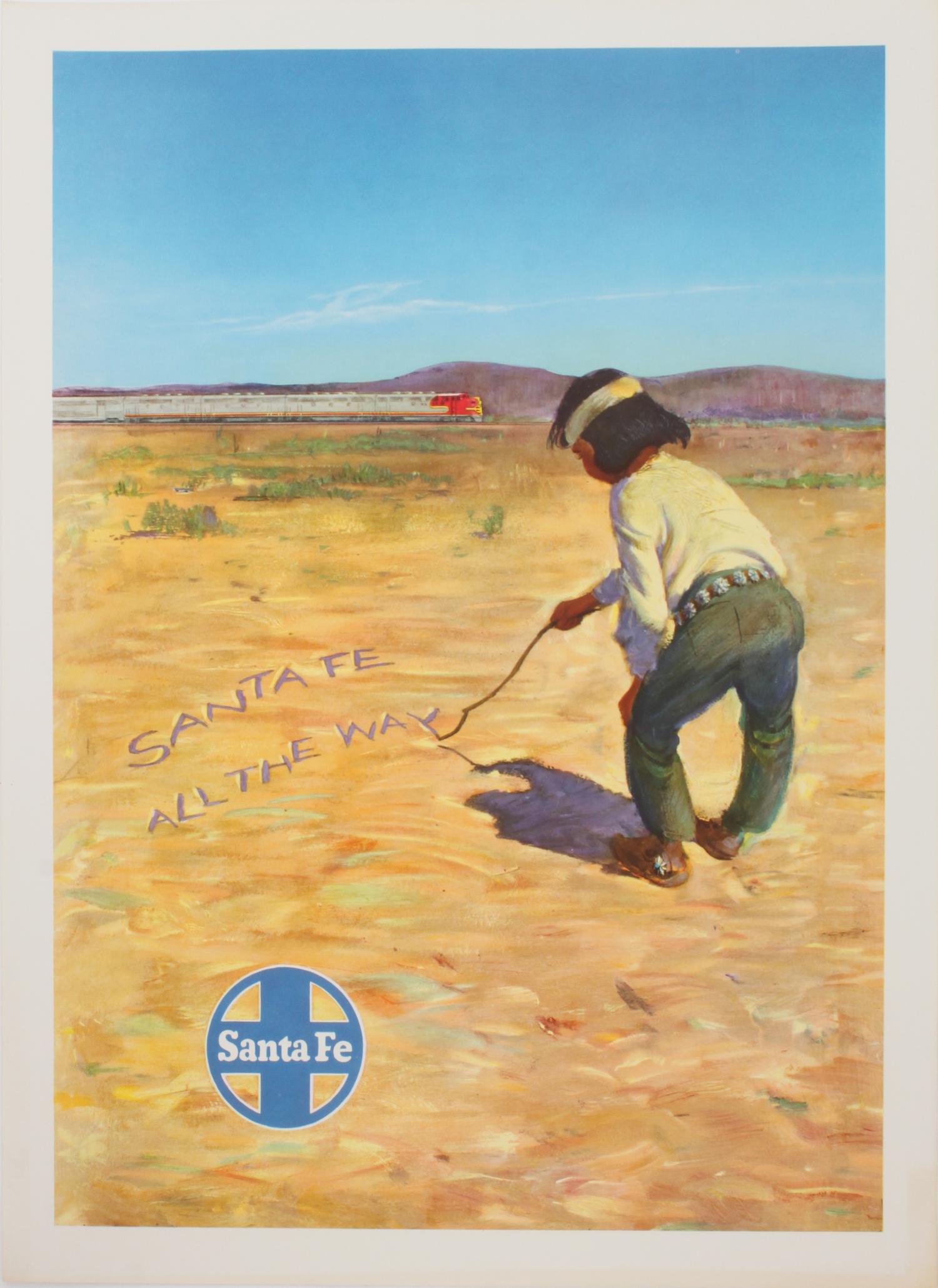 Four Santa Fe Railway Travel Posters Each 24 x 18 inches.