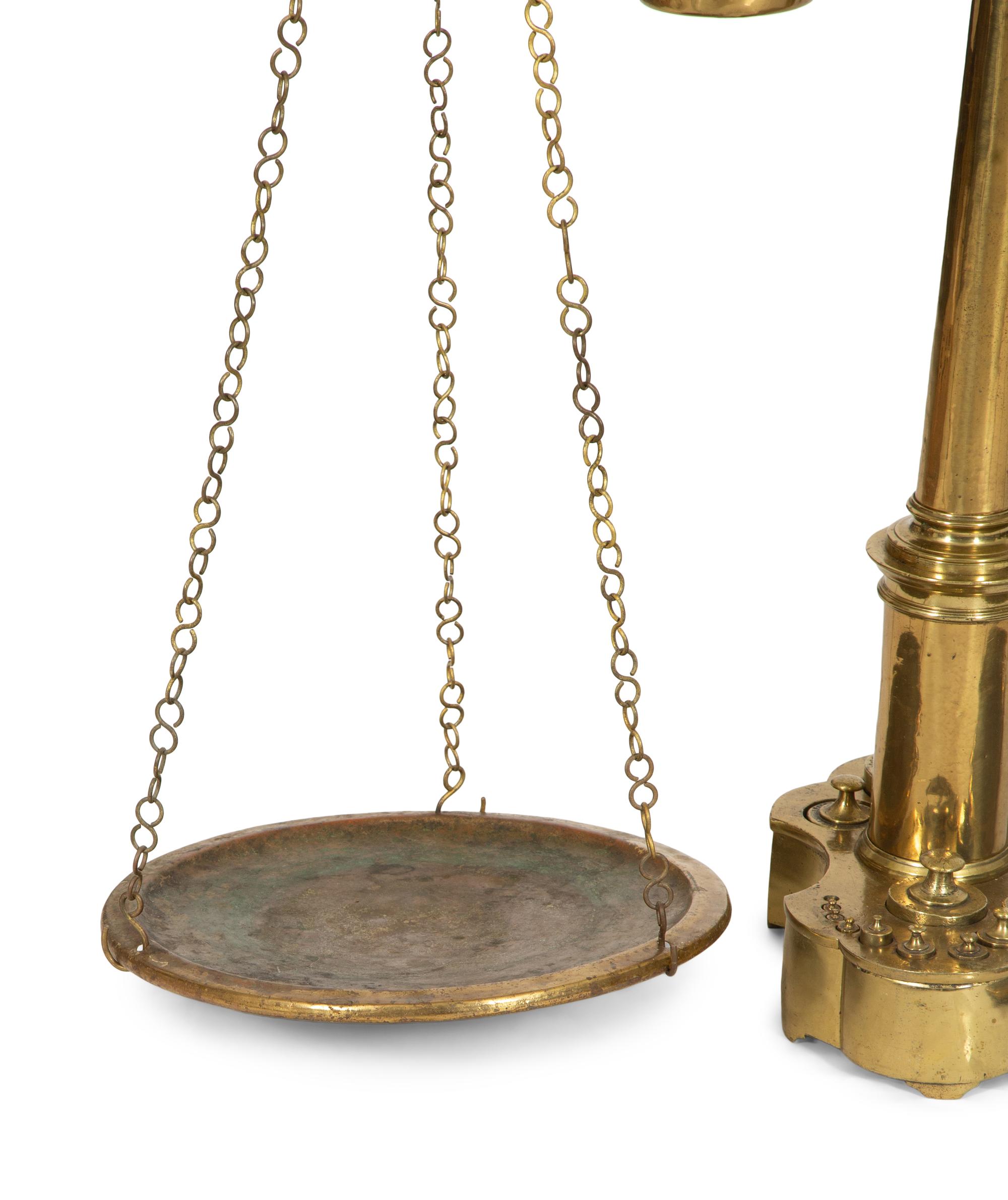 A Portuguese Butcher's Shop Two-Beam Brass Scale