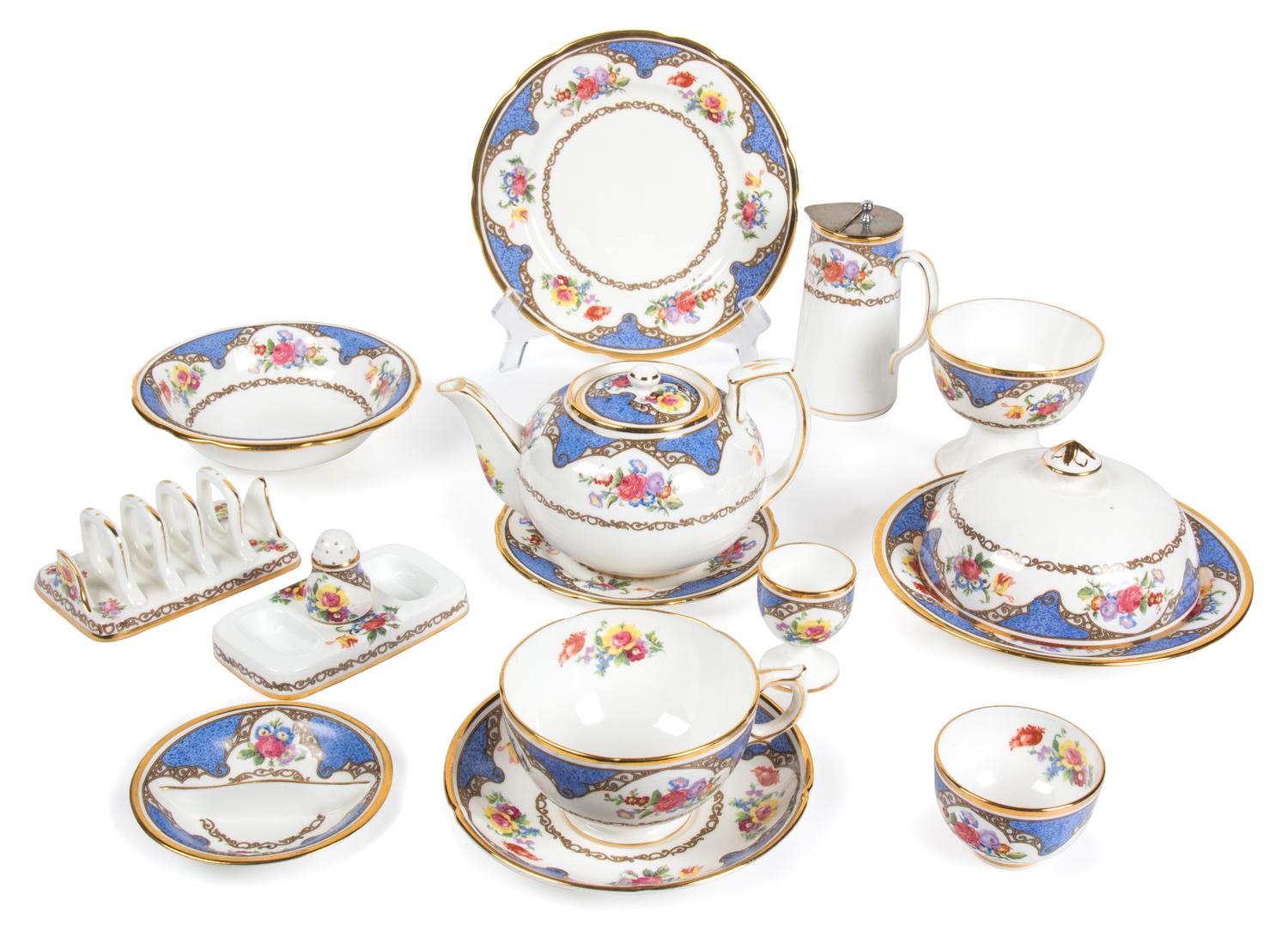An English Hammersley China Breakfast Set Width of widest 5 1/2 inches. — 20TH CENTURY